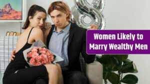 Confident young couple on happy women day with bouquet sitting on sofa in living room.